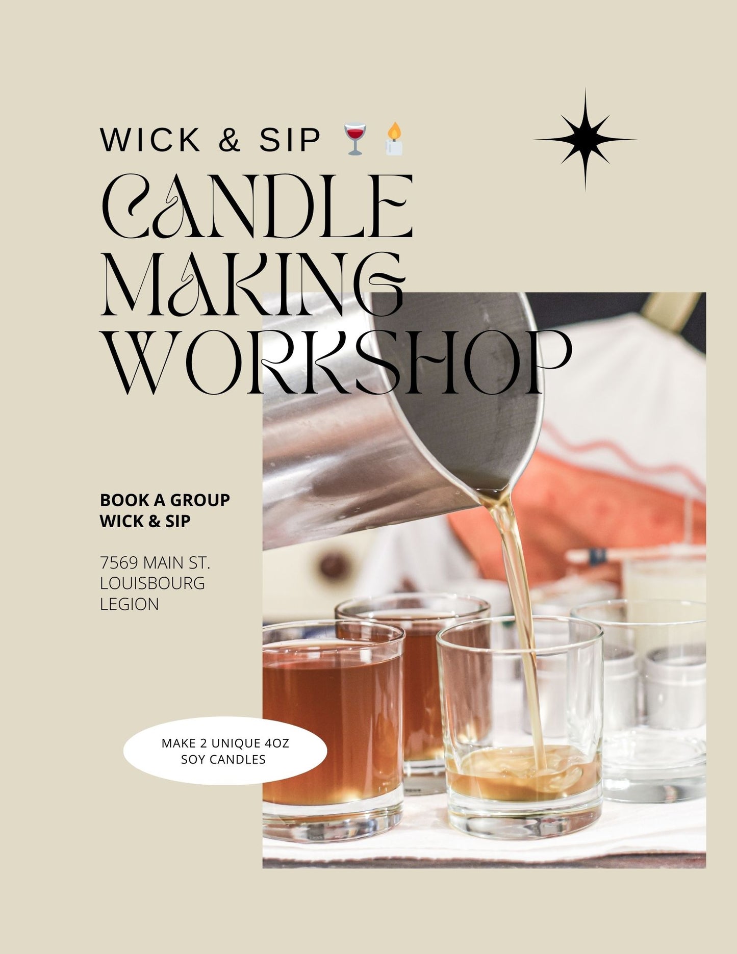 BOOK A WICK & SIP PARTY - Wick & Sip Candle Making Workshop