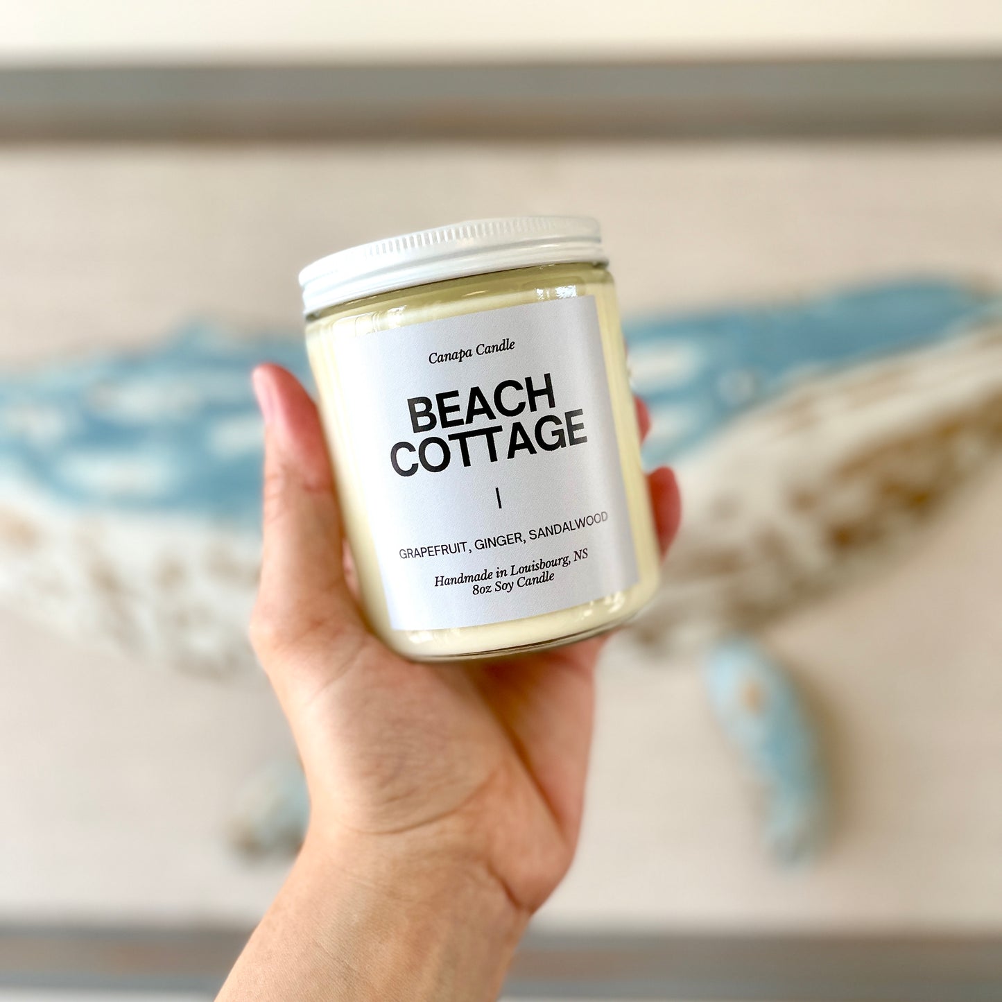 Beach Cottage Soy Candle Clean Burning Handmade in Louisbourg Cape Breton Island