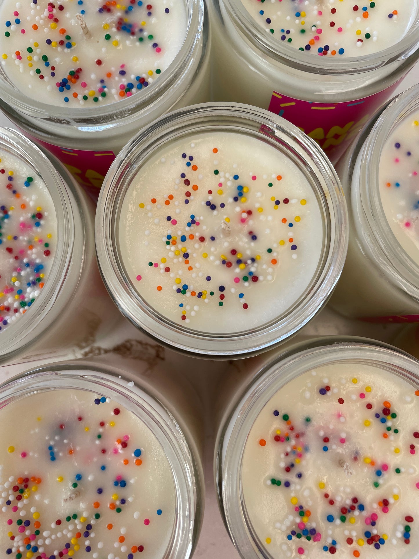 Birthday Cake Soy Candle - Buttercream Icing, Vanilla, Birthday Sprinkles