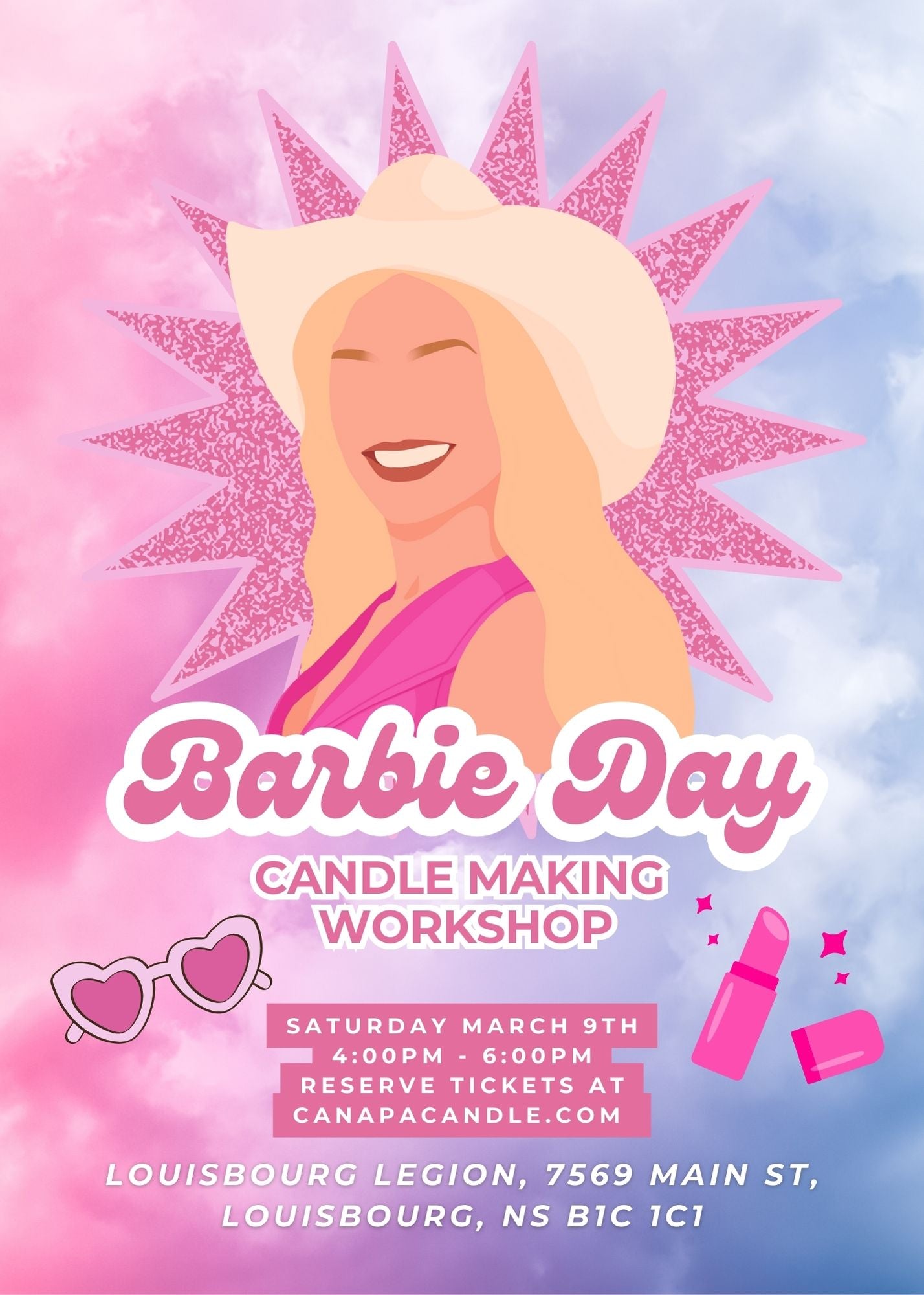 Canapa Candle - Barbie Day Sparkle & Pour - Candle Making Workshop