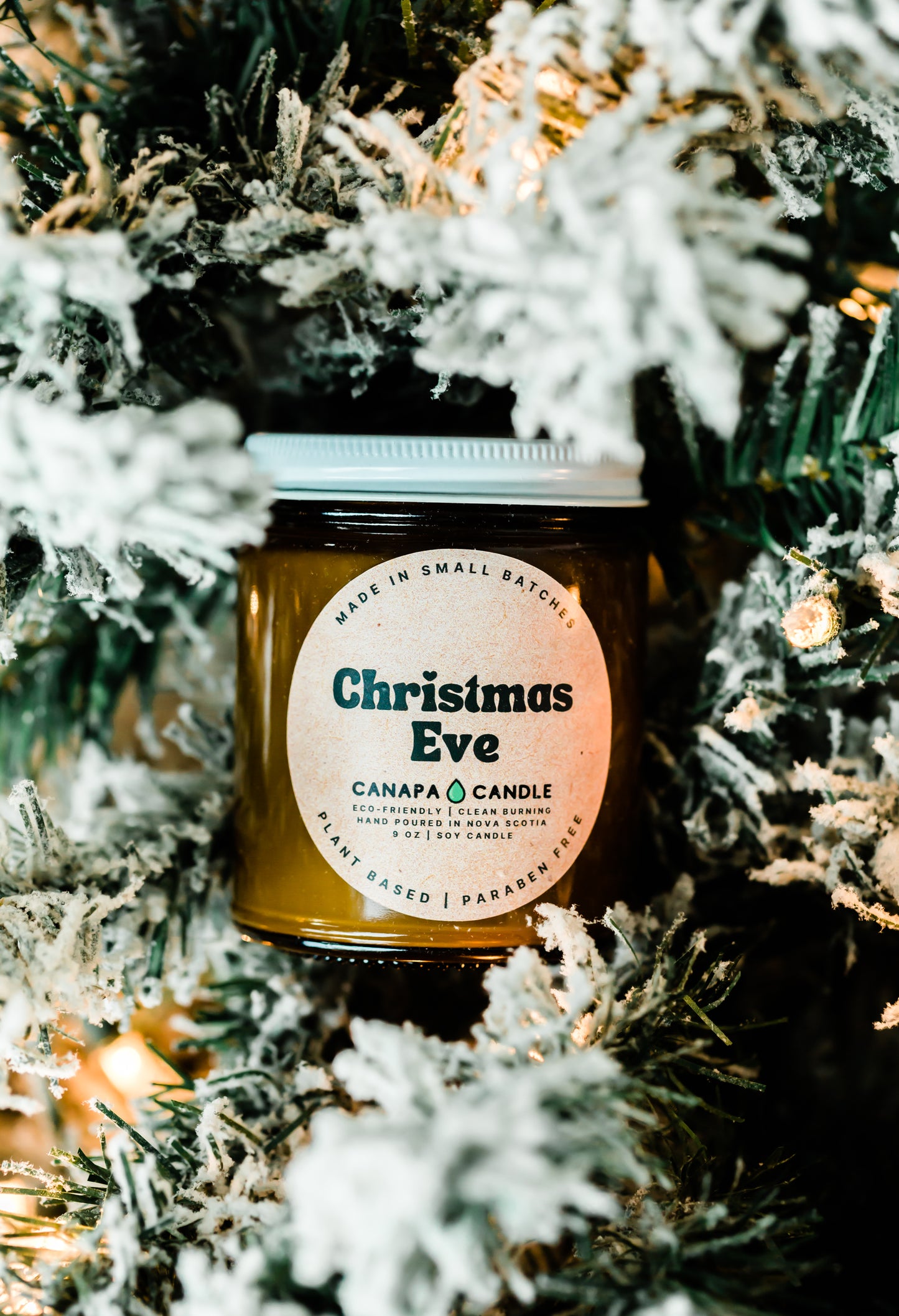 Christmas Eve Soy Candle Canapa Candle made in Canada in Cape Breton, Nova Scotia