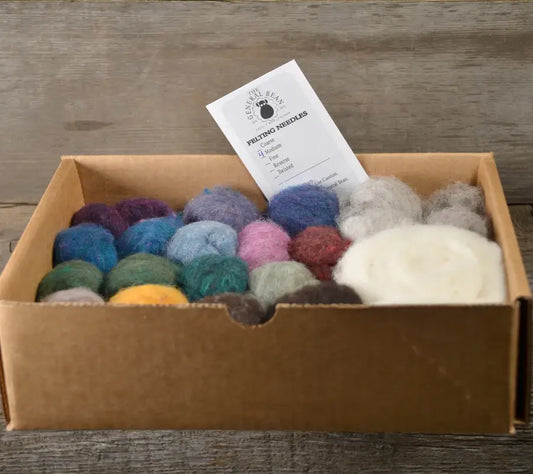 Needle Felting- FREE SHIP- Color Pack Kit- Heathers- wool