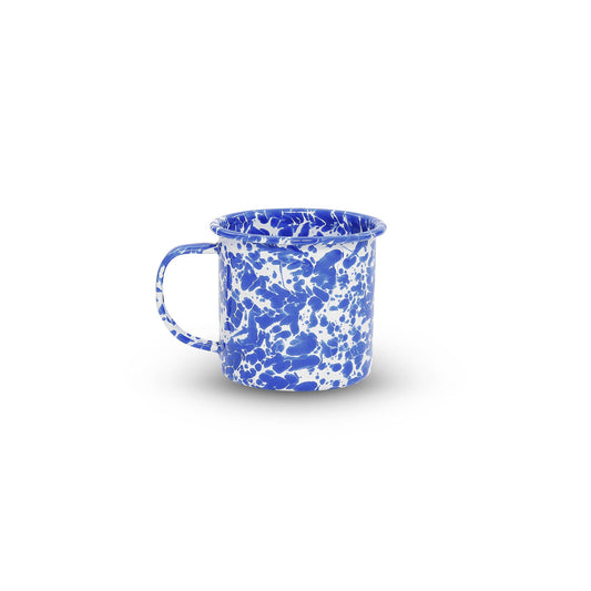 Splatter Enamelware 12 oz Mug: Blue Splatter