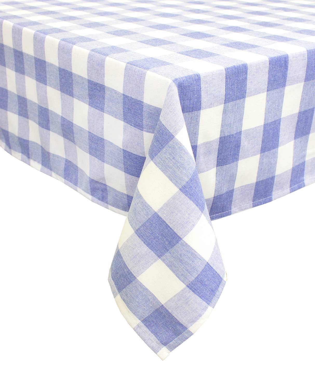 Blue-White Gingham Plaid 56" Picnic Blanket Tablecloth