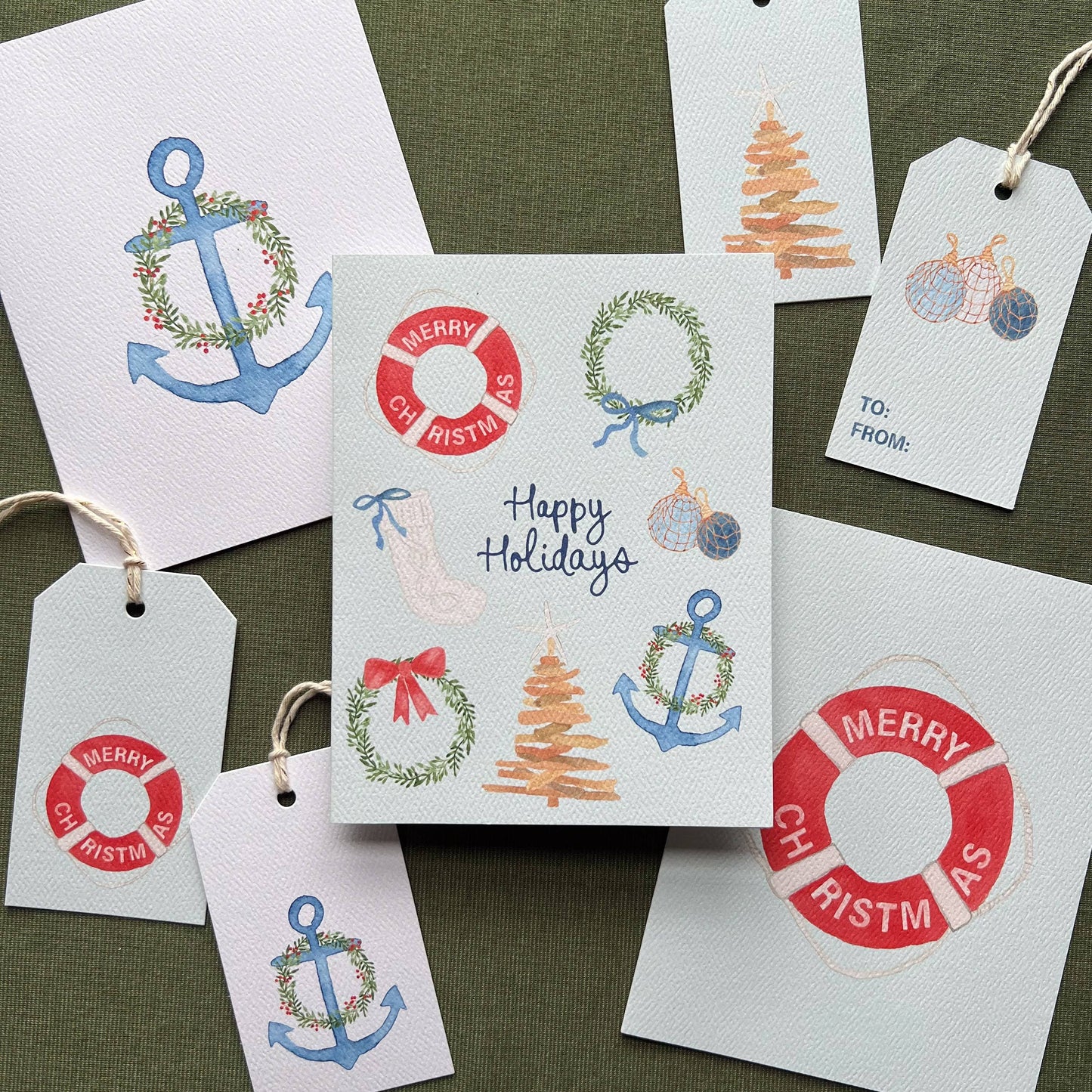 Coastal Christmas Greeting Card | Seaside Christmas Card