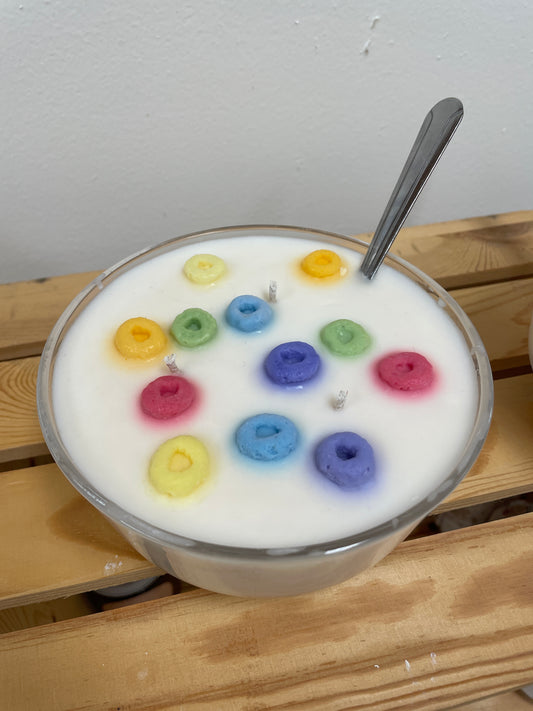 Fruit Loops Cereal Bowl Candle