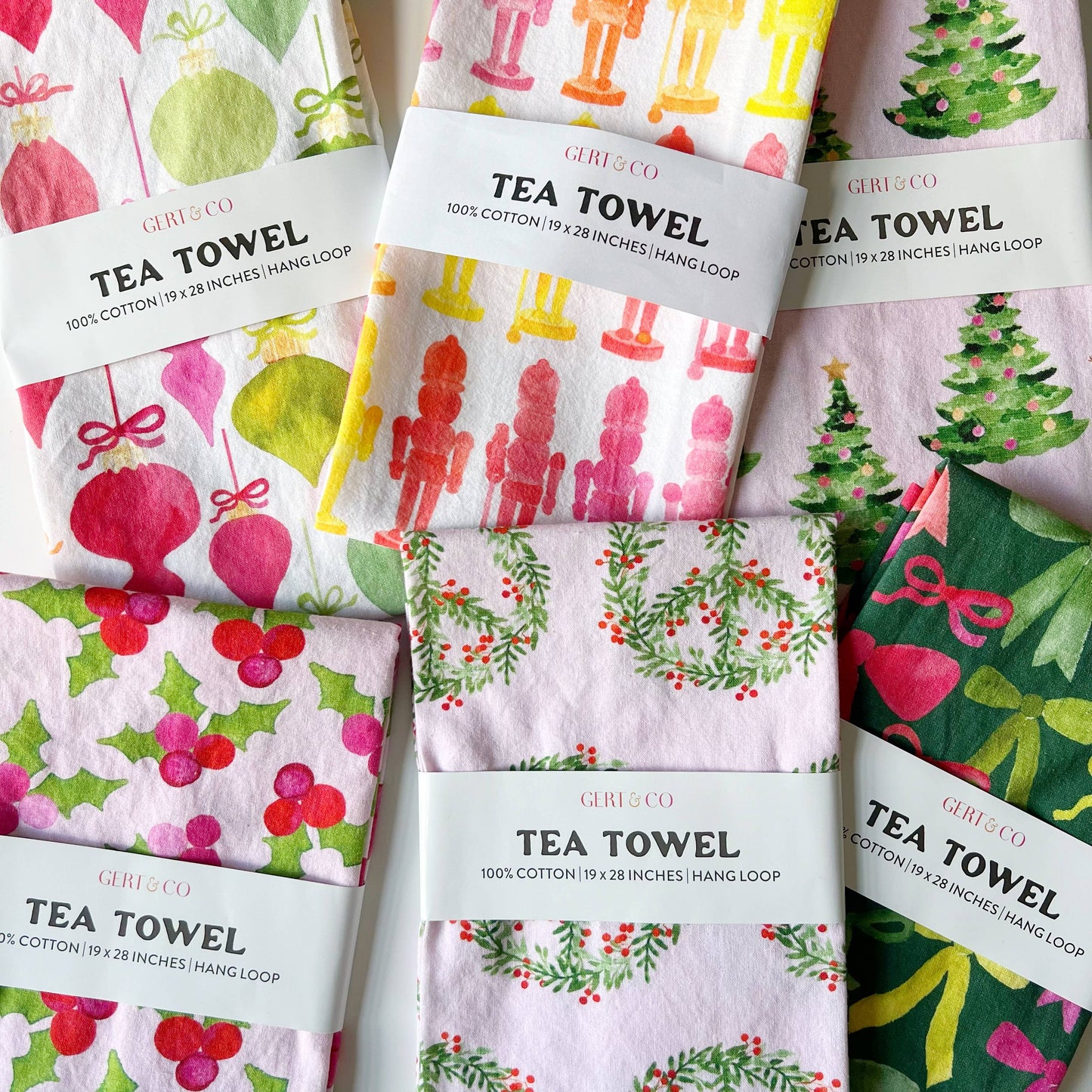 Christmas Bows Tea Towel | Christmas Kitchen Towels