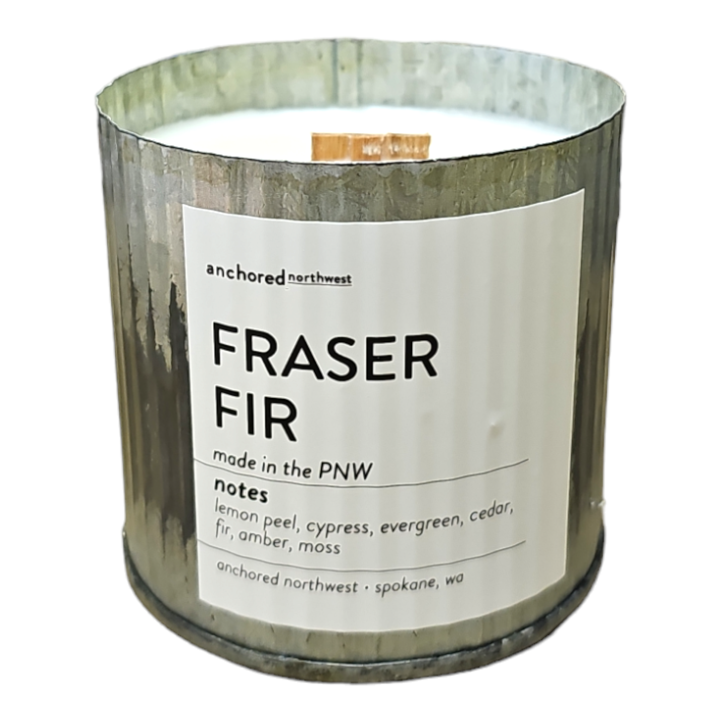 Fraser Fir Rustic Vintage Farmhouse Wood Wick Candle: 10oz