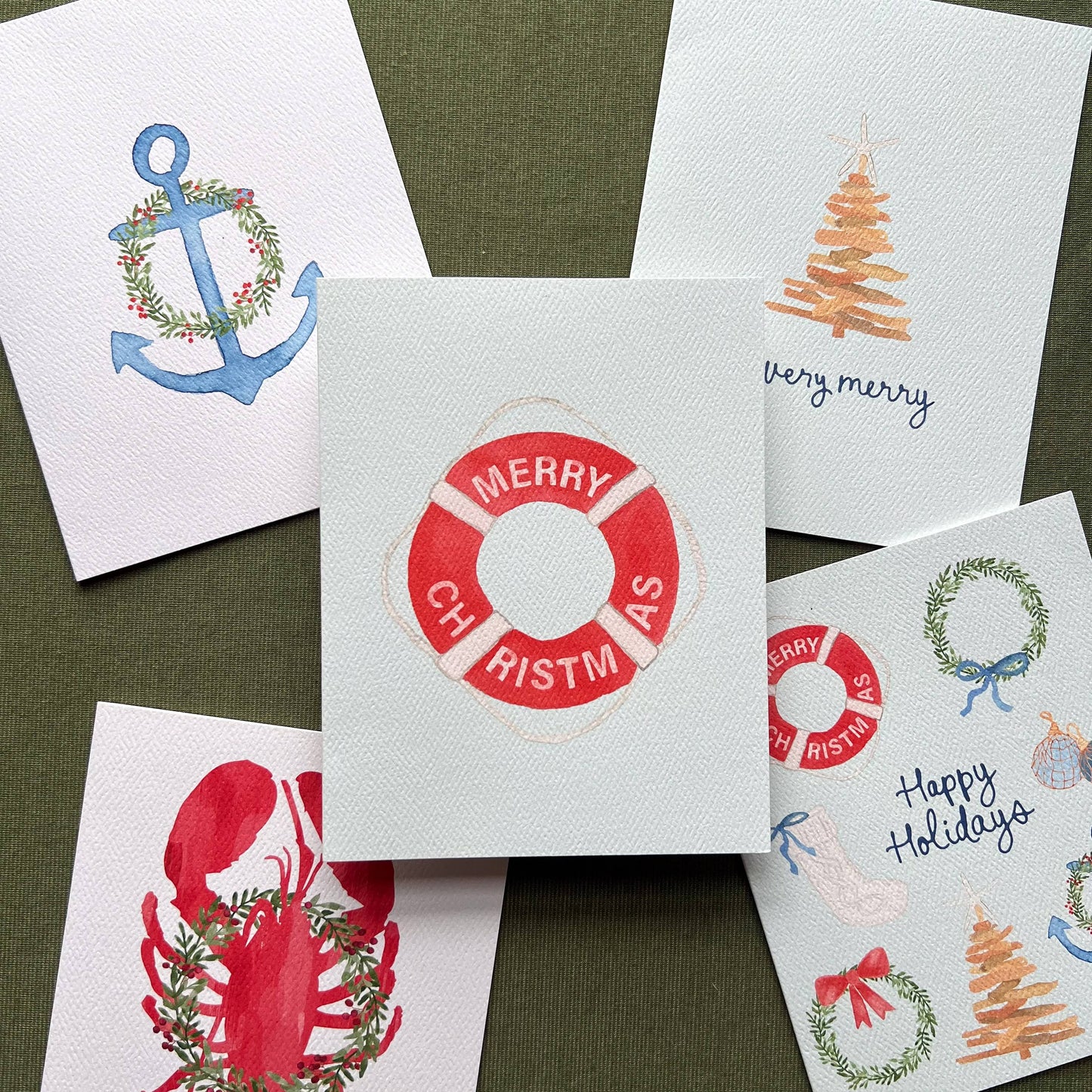 Coastal Christmas Greeting Card | Seaside Christmas Card