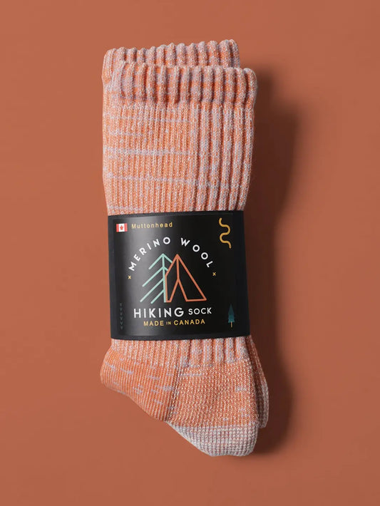 Merino Wool Mountain Hiking Socks - Orange/Sky