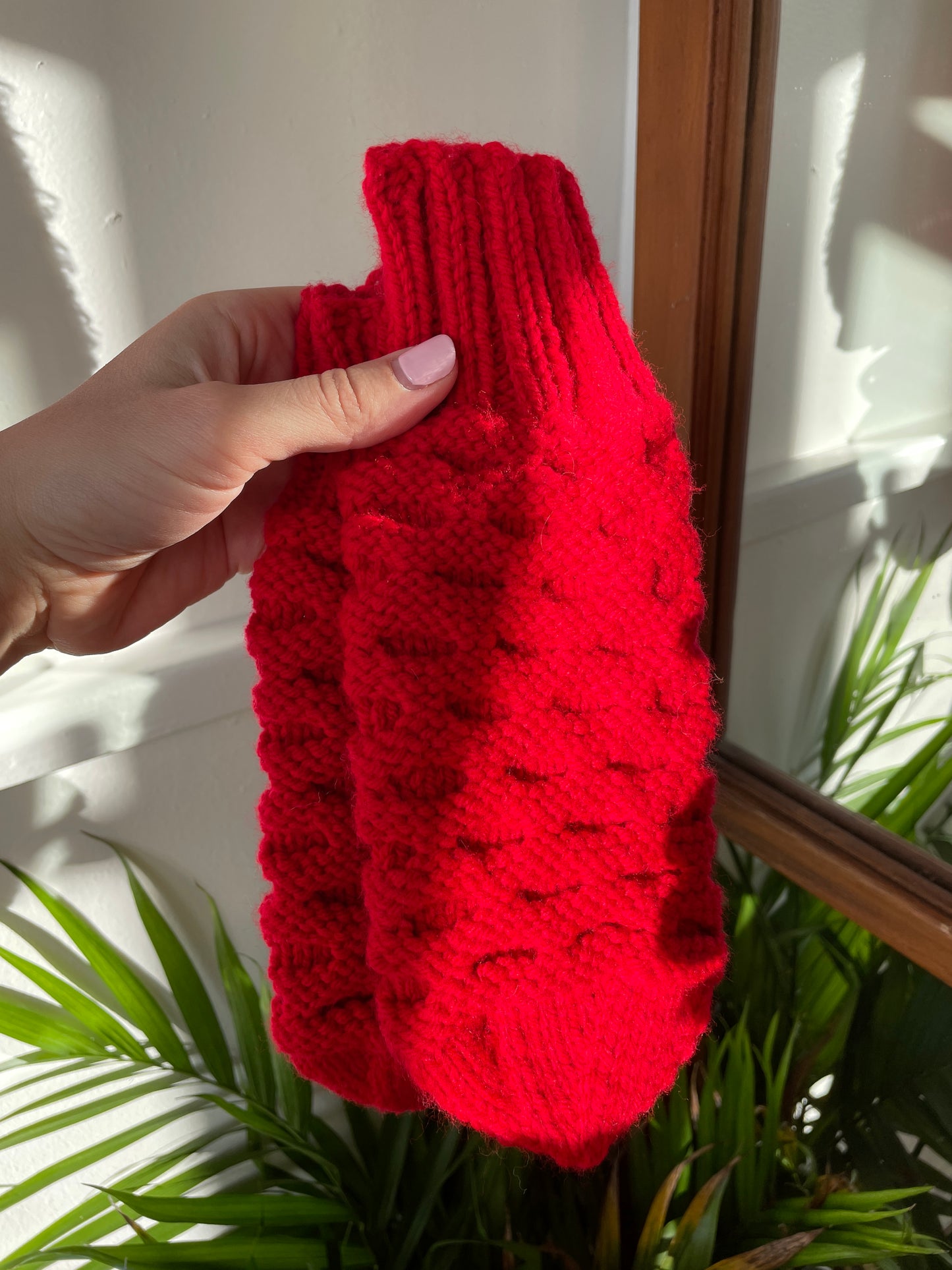 Red Hand Knit in Cape Breton ❤️ - Womens Adult / Teen Mitts