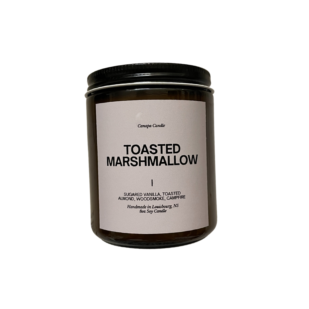 Toasted Marshmallow Soy Candle - Sugared Vanilla + Tonka Bean + Smoke + Campfire