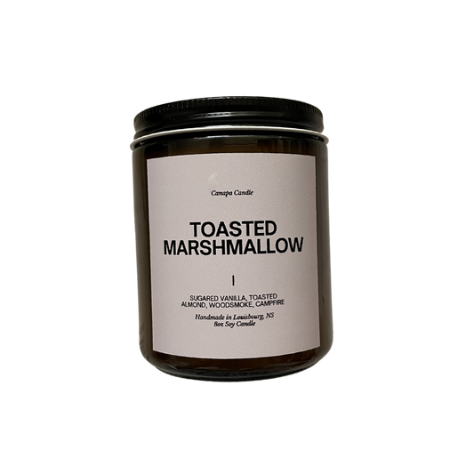 Toasted Marshmallow Soy Candle - Sugared Vanilla + Tonka Bean + Smoke + Campfire