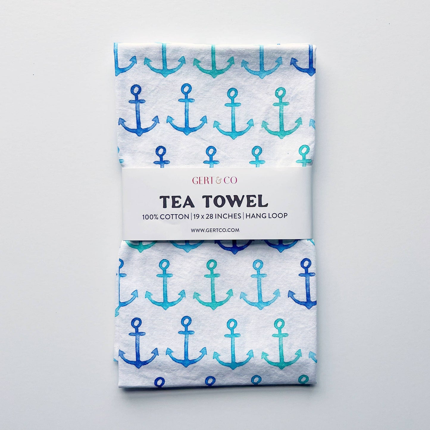 Blue Anchors Kitchen Towel | Coastal Tea Towel