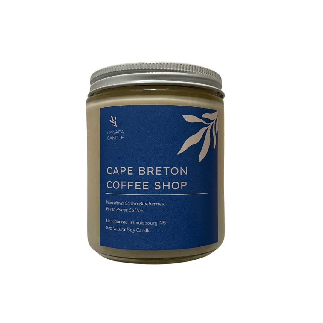 Cape Breton Coffee Shop Soy Candle - Wild Nova Scotia Blueberries + Fresh Roast Local Coffee