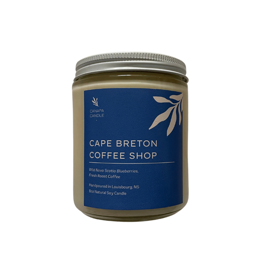 Cape Breton Coffee Shop Soy Candle - Wild Nova Scotia Blueberries + Fresh Roast Local Coffee