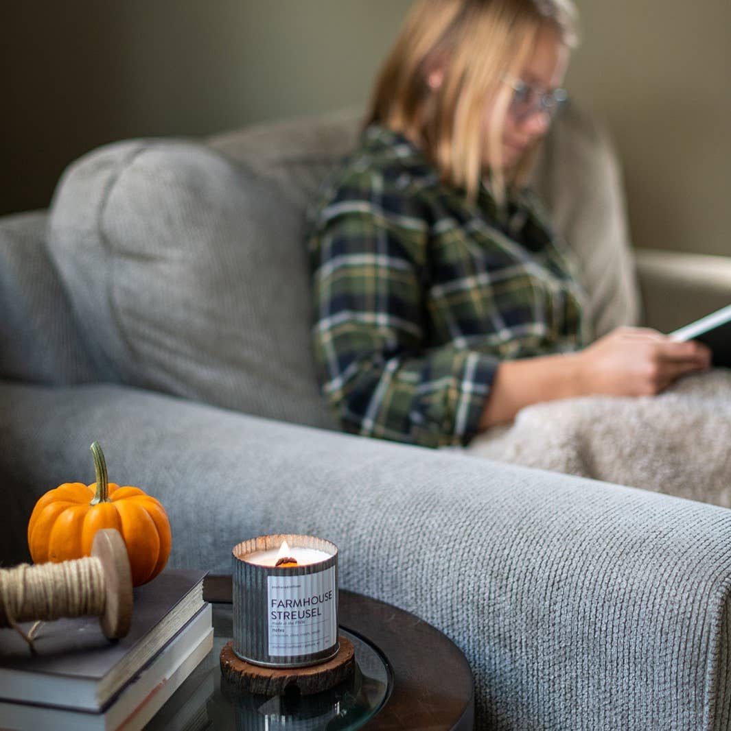 Bookworm Rustic Vintage Farmhouse Wood Wick Candle: 10oz