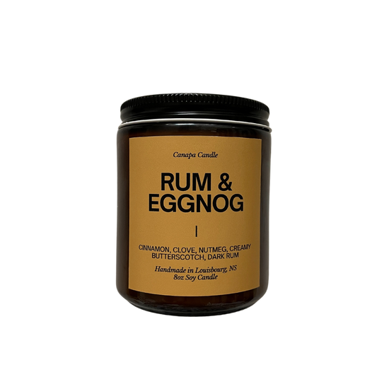 Rum & Eggnog Holiday Soy Candle- Cinnamon, Clove, Nutmeg, Creamy Butterscotch, Dark Rum