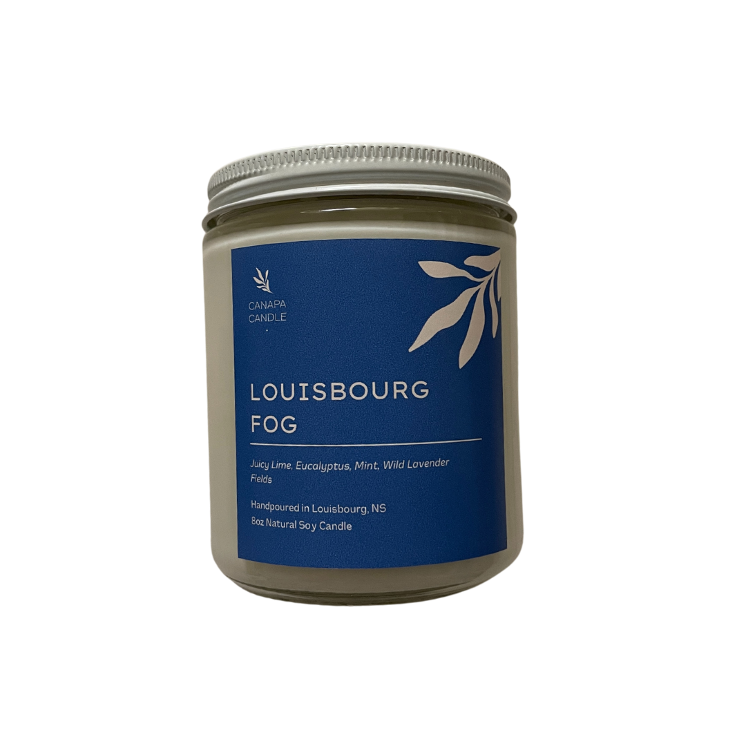 Louisbourg Fog - Louisbourg Lighthouse Centennial Soy Candle - Juicy Lime, Eucalyptus and Wild Lavender Fields