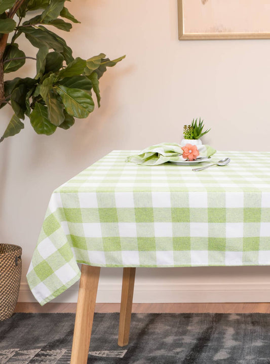 Lime-White Buffalo Plaid 56" Picnic Blanket Tablecloth