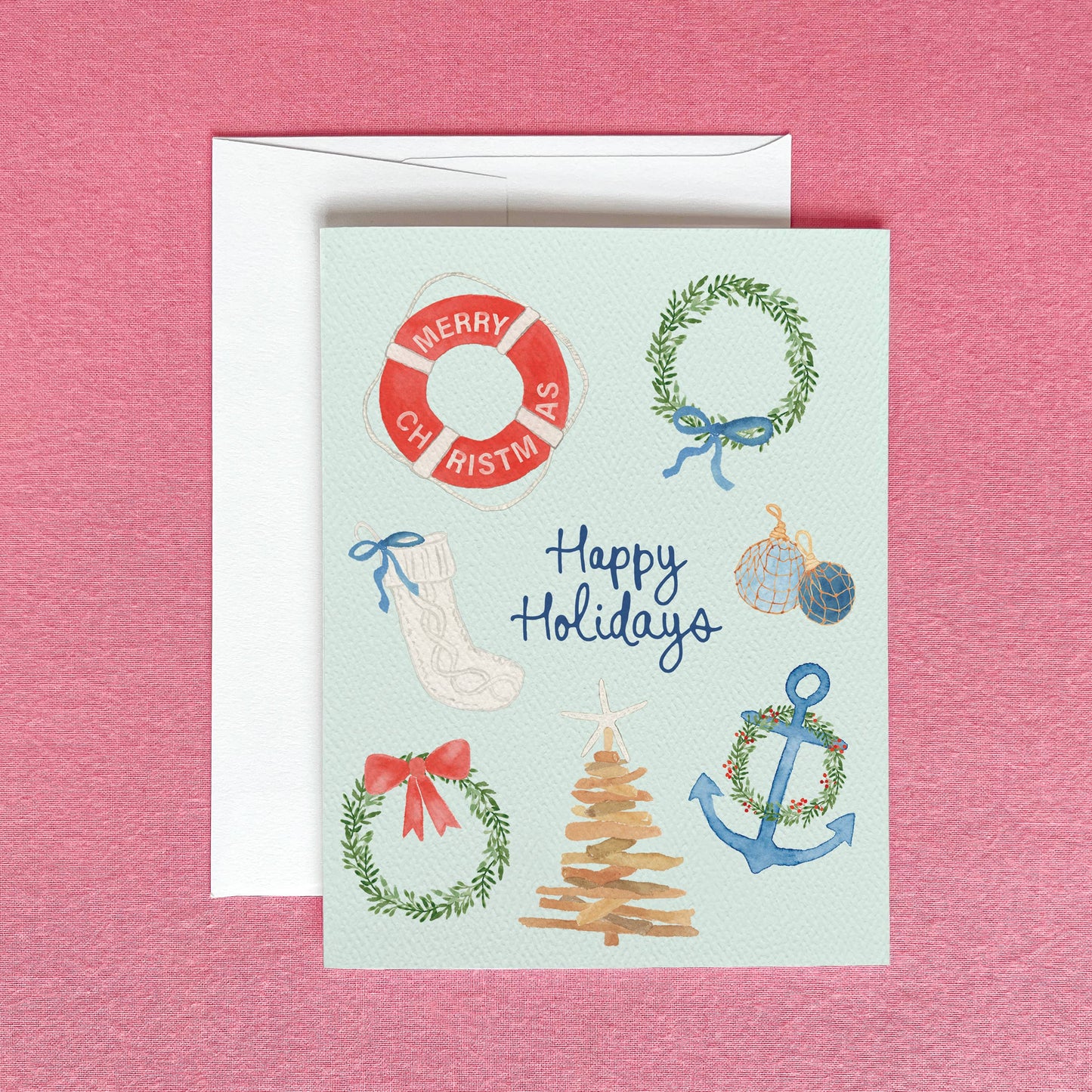 Coastal Christmas Greeting Card | Seaside Christmas Card