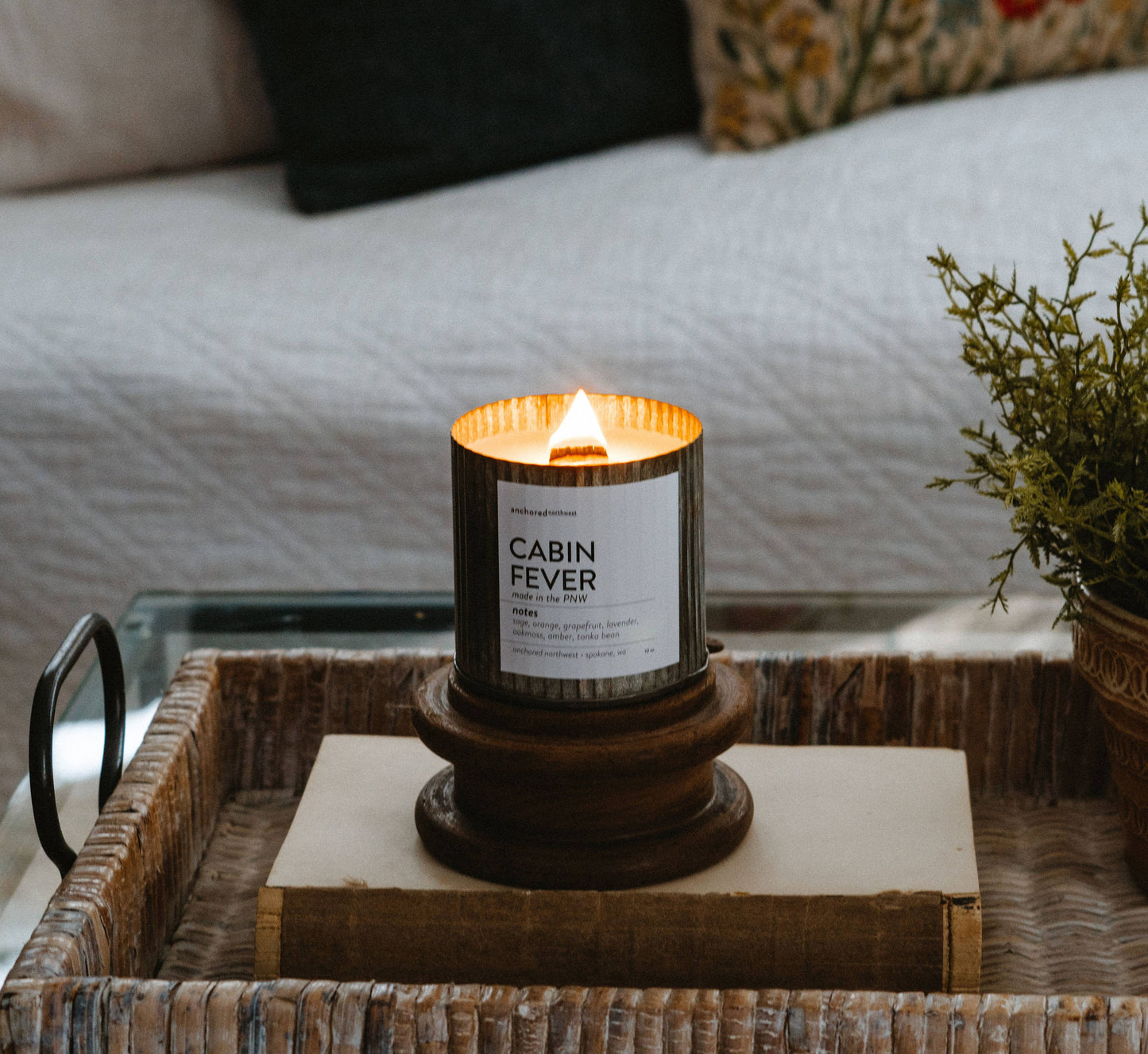 Cabin Fever Rustic Vintage Farmhouse Wood Wick Candle: 10oz