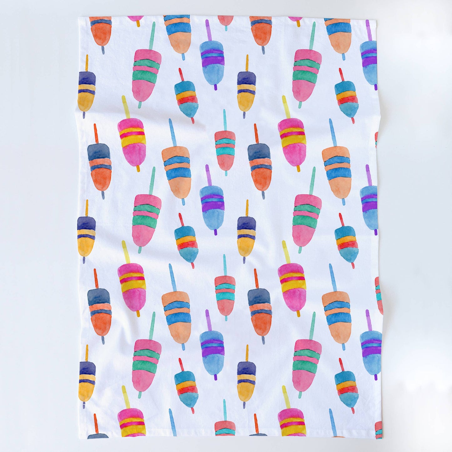 Colorful Buoys Kitchen Towel | Lobster Buoy Tea Towel