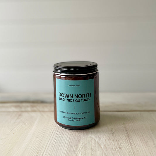 Down North Soy Candle- Balsam Fir, Orange Zest, Eucalyptus