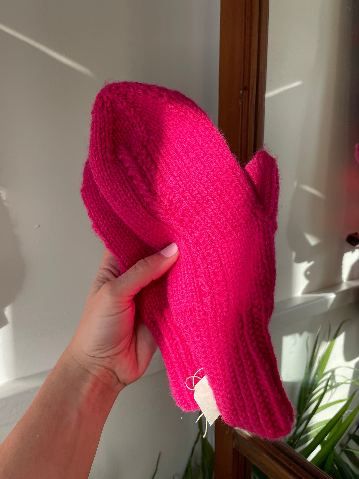 Fuchsia Pink - Hand Knit in Cape Breton Adult Mitts 💖