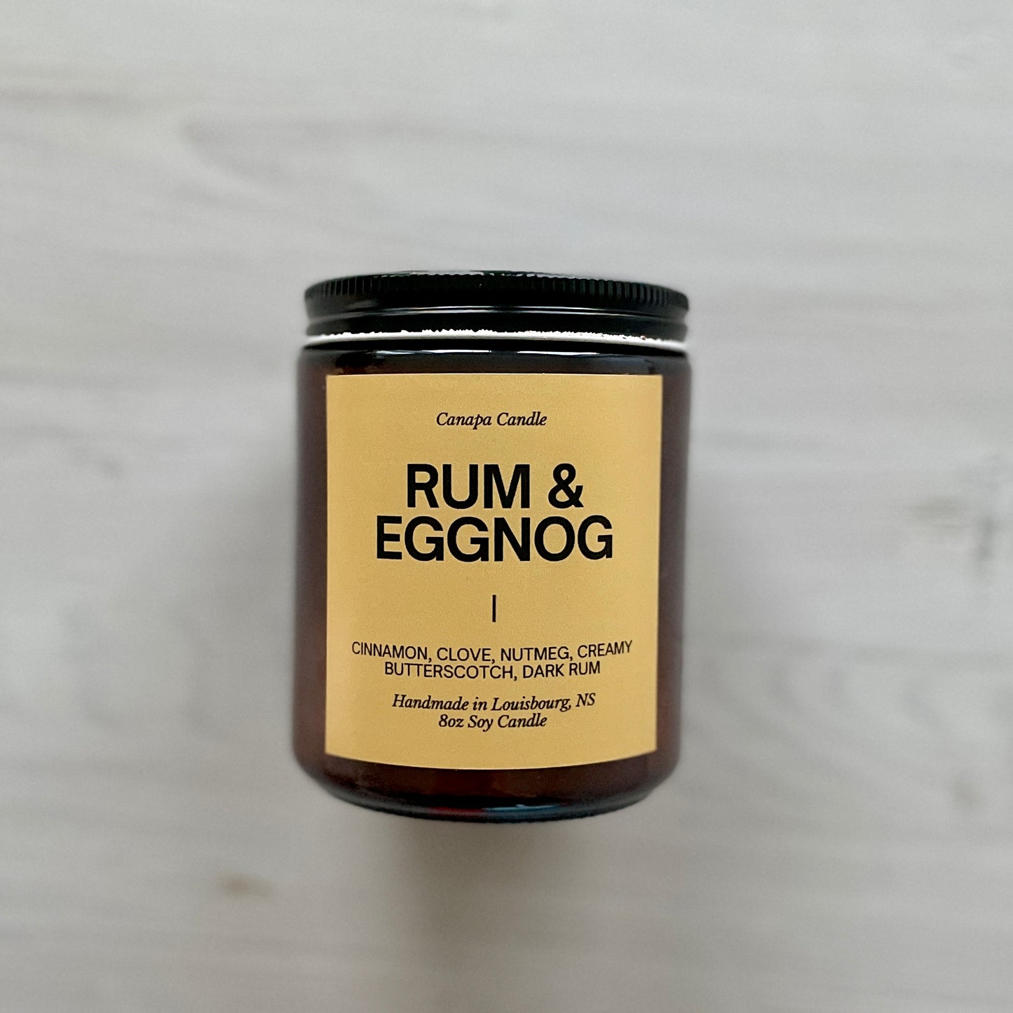 Rum & Eggnog Holiday Soy Candle- Cinnamon, Clove, Nutmeg, Creamy Butterscotch, Dark Rum