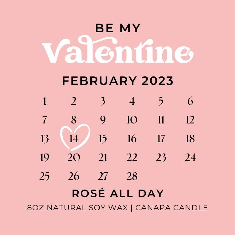 Rosé All Day - Valentine Soy Candle- Bubbly, Berries + Wine