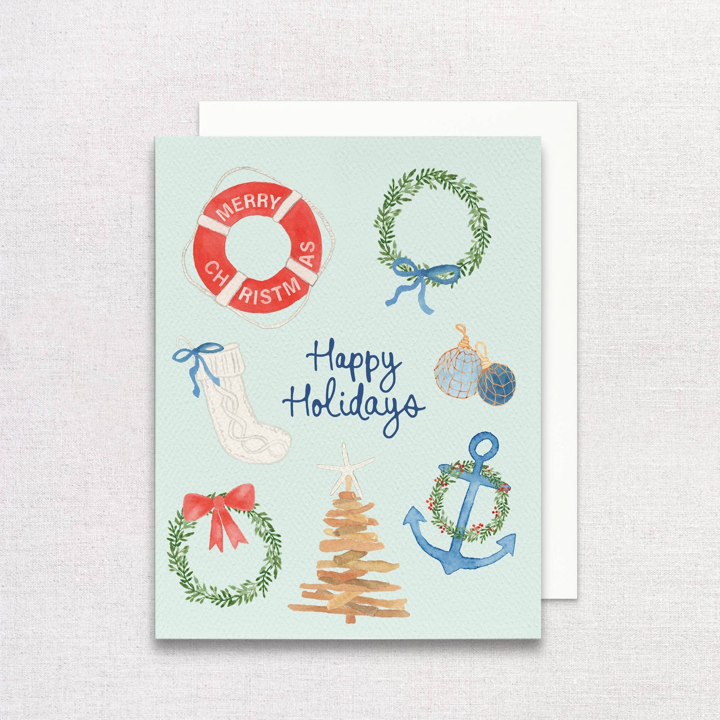 Coastal Christmas Greeting Card | Seaside Christmas Card