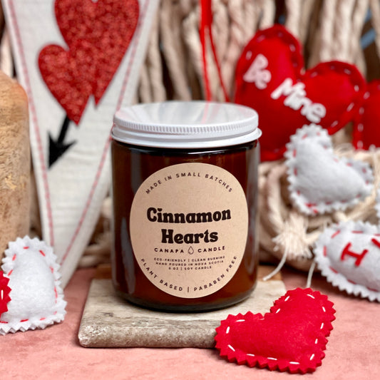 Cinnamon Hearts Valentine Soy Candle from Canapa Candle