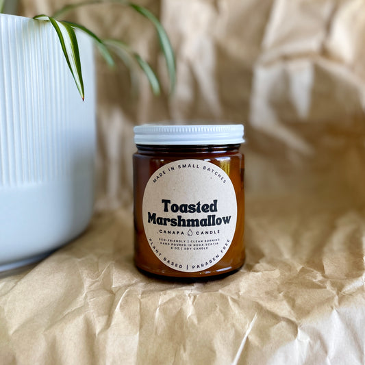 Toasted Marshmallow Soy Candle - Sugared Vanilla + Tonka Bean + Smoke + Campfire